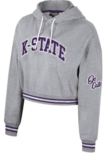 Colosseum K-State Wildcats Womens Grey Crop Hooded Sweatshirt