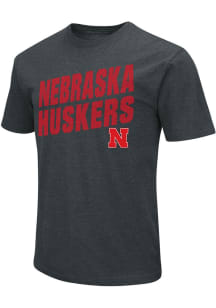 Colosseum Nebraska Cornhuskers Black Playbook Flat Name Mascot Short Sleeve T Shirt
