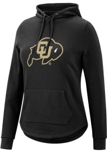 Colosseum Colorado Buffaloes Womens Black Crossover Hooded Sweatshirt