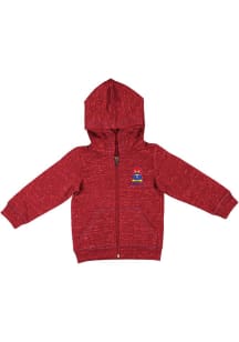 Colosseum Kansas Jayhawks Toddler Knobby Long Sleeve Full Zip Sweatshirt - Red