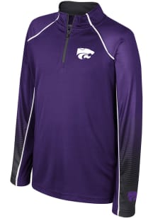 Colosseum K-State Wildcats Youth Purple Armada Long Sleeve Quarter Zip Shirt
