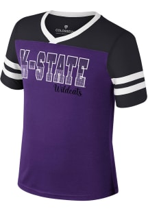 Colosseum K-State Wildcats Girls Purple Space Opera Short Sleeve Fashion T-Shirt