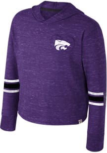 Colosseum K-State Wildcats Girls Purple Fleet Hooded Long Sleeve T-shirt