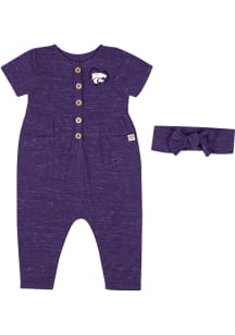 Colosseum K-State Wildcats Baby Purple Fleet Romper Short Sleeve One Piece
