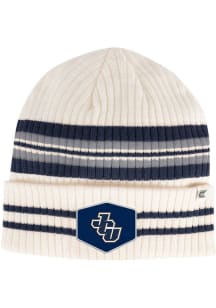 Colosseum John Carroll Blue Streaks White Trainer Striped Beanie Mens Knit Hat