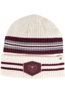 Colosseum Missouri State Bears White Trainer Striped Beanie Mens Knit Hat