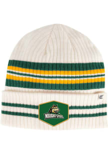 Colosseum Wright State Raiders White Trainer Striped Beanie Mens Knit Hat