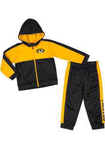 Colosseum Missouri Tigers Toddler Black Brint Set Top and Bottom
