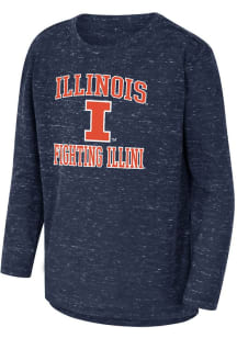 Colosseum Illinois Fighting Illini Toddler Navy Blue SMU-Knobby Long Sleeve T-Shirt