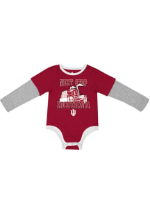 Colosseum Indiana Hoosiers Baby Cardinal Next Stop Long Sleeve One Piece