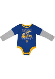 Colosseum Pitt Panthers Baby Blue Next Stop Long Sleeve One Piece