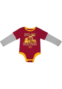 Colosseum Iowa State Cyclones Baby Cardinal Next Stop Long Sleeve One Piece