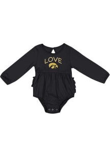 Colosseum Iowa Hawkeyes Baby Black Katinka LS Tops LS One Piece