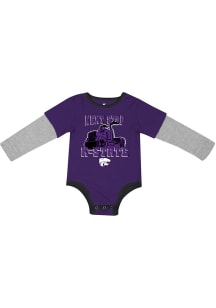 Colosseum K-State Wildcats Baby Purple Next Stop Long Sleeve One Piece