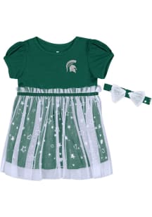 Colosseum Michigan State Spartans Toddler Girls Green Star League Short Sleeve Dress