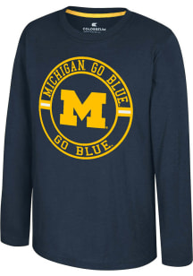 Colosseum Michigan Wolverines Youth Blue Todd Long Sleeve T-Shirt