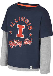 Colosseum Illinois Fighting Illini Toddler Navy Blue Investigatory Long Sleeve T-Shirt