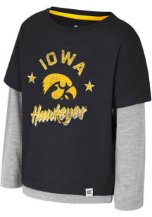 Colosseum Iowa Hawkeyes Toddler Black Investigatory Long Sleeve T-Shirt