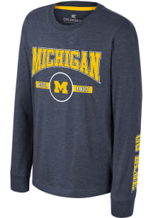 Colosseum Michigan Wolverines Youth Blue Starfighter Long Sleeve T-Shirt