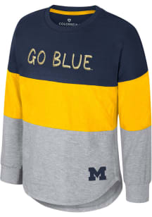 Colosseum Michigan Wolverines Girls Blue Alex Long Sleeve T-shirt