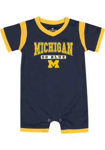 Colosseum Michigan Wolverines Baby Blue Arcade Short Sleeve One Piece