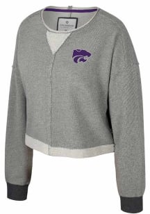 Colosseum K-State Wildcats Womens Charcoal Magnum Crew Sweatshirt