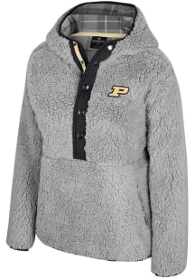Colosseum Purdue Boilermakers Womens Grey Matilda 1/2 Zip Hooded Sweatshirt