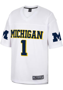 Colosseum Michigan Wolverines White No 1 Football Jersey