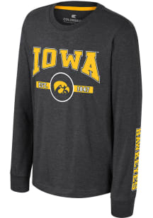 Colosseum Iowa Hawkeyes Youth Black Starfighter Long Sleeve T-Shirt