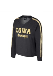 Colosseum Iowa Hawkeyes Girls Black Treasure Long Sleeve Sweatshirt