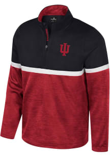 Colosseum Indiana Hoosiers Mens Cardinal Meekus Long Sleeve Qtr Zip Pullover