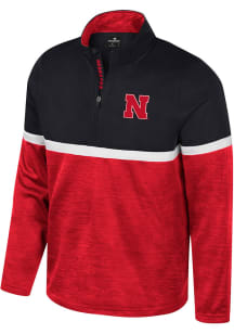 Colosseum Nebraska Cornhuskers Mens Red Meekus Long Sleeve Qtr Zip Pullover