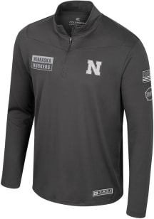 Colosseum Nebraska Cornhuskers Mens Charcoal OHT Booyah Long Sleeve Qtr Zip Pullover