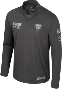 Colosseum Pitt Panthers Mens Charcoal OHT Booyah Long Sleeve Qtr Zip Pullover