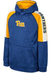 Colosseum Pitt Panthers Youth Blue Rylos Long Sleeve Hoodie