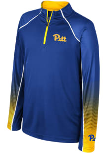 Colosseum Pitt Panthers Youth Blue Armada Long Sleeve Quarter Zip Shirt