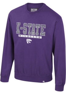 Colosseum K-State Wildcats Mens Purple Cap E Tan Long Sleeve Fashion Sweatshirt