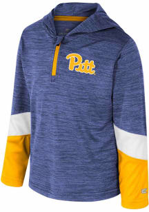 Colosseum Pitt Panthers Toddler Blue Rylos Long Sleeve Qtr Zip