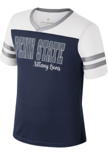 Colosseum Penn State Nittany Lions Girls Navy Blue Space Opera Short Sleeve Fashion T-Shirt