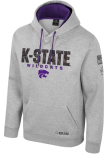 Colosseum K-State Wildcats Mens Grey OHT Oorah Long Sleeve Hoodie