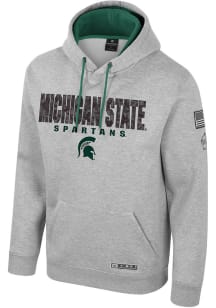 Colosseum Michigan State Spartans Mens Grey OHT Oorah Long Sleeve Hoodie