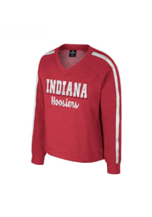 Colosseum Indiana Hoosiers Girls Cardinal Treasure Long Sleeve Sweatshirt