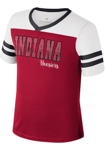 Colosseum Indiana Hoosiers Girls Cardinal Space Opera Short Sleeve Fashion T-Shirt