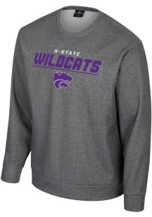 Colosseum K-State Wildcats Mens Charcoal Clark Long Sleeve Sweatshirt