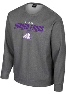 Colosseum TCU Horned Frogs Mens Charcoal Clark Long Sleeve Sweatshirt