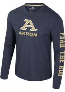 Colosseum Akron Zips Navy Blue Reese Long Sleeve T Shirt