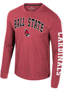 Colosseum Ball State Cardinals Red Reese Long Sleeve T Shirt