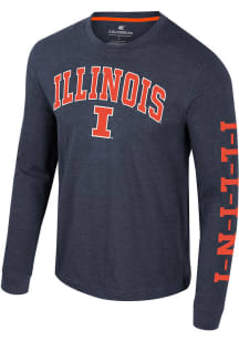 Colosseum Illinois Fighting Illini Navy Blue Reese Long Sleeve T Shirt