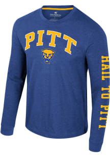 Colosseum Pitt Panthers Blue Reese Long Sleeve T Shirt