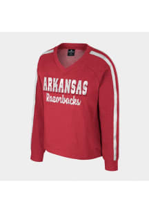 Colosseum Arkansas Razorbacks Girls Cardinal Treasure Long Sleeve Sweatshirt